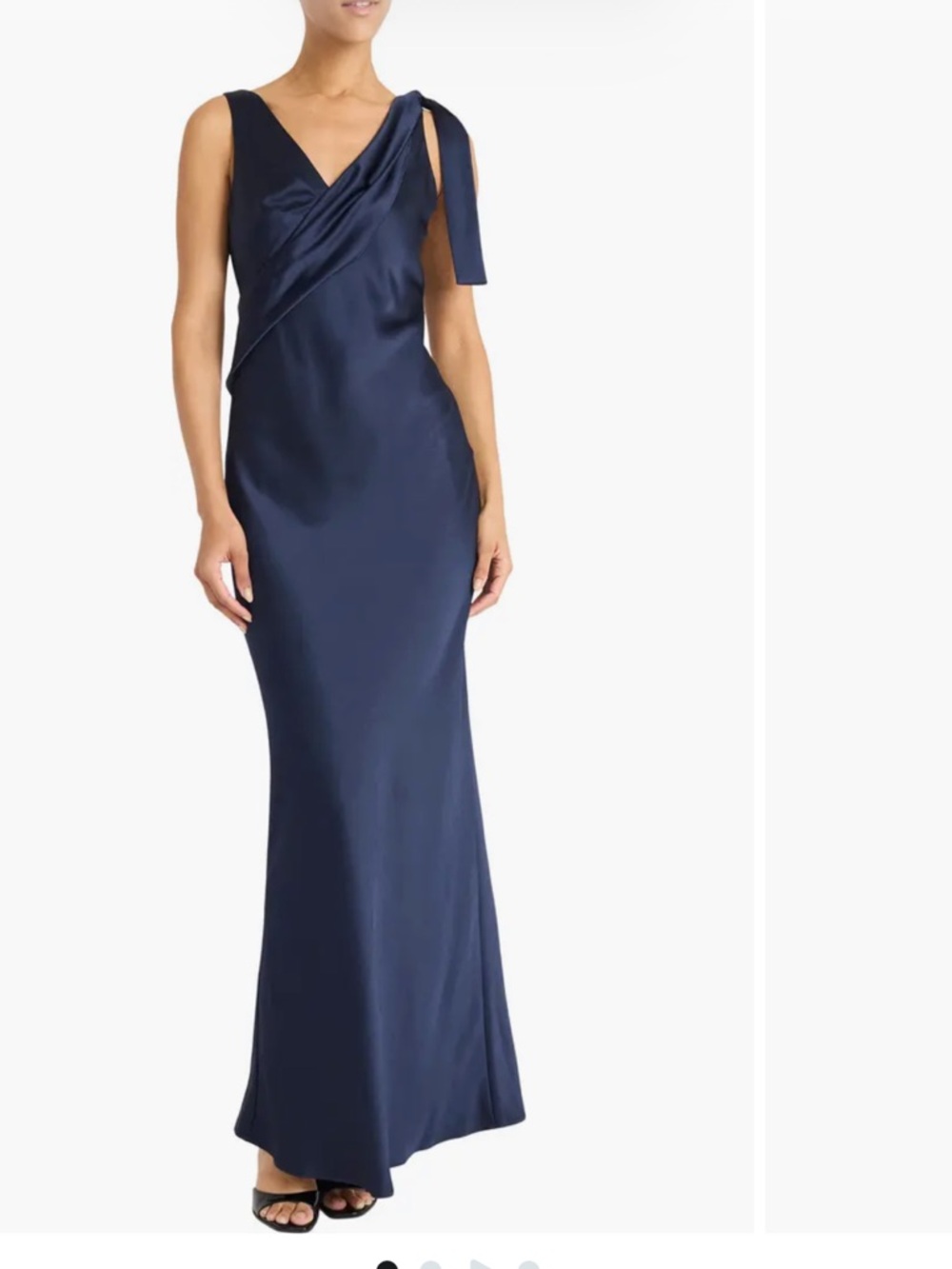 Maggy London Navy Satin Maxi Dress Skirt